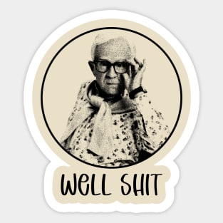 Men Well Shit Pencil Drawing Sticker